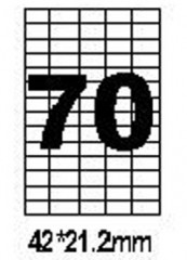 Этикетки на листе Этикетки на листе А4 формата 70 stikers 42*21,2 mm